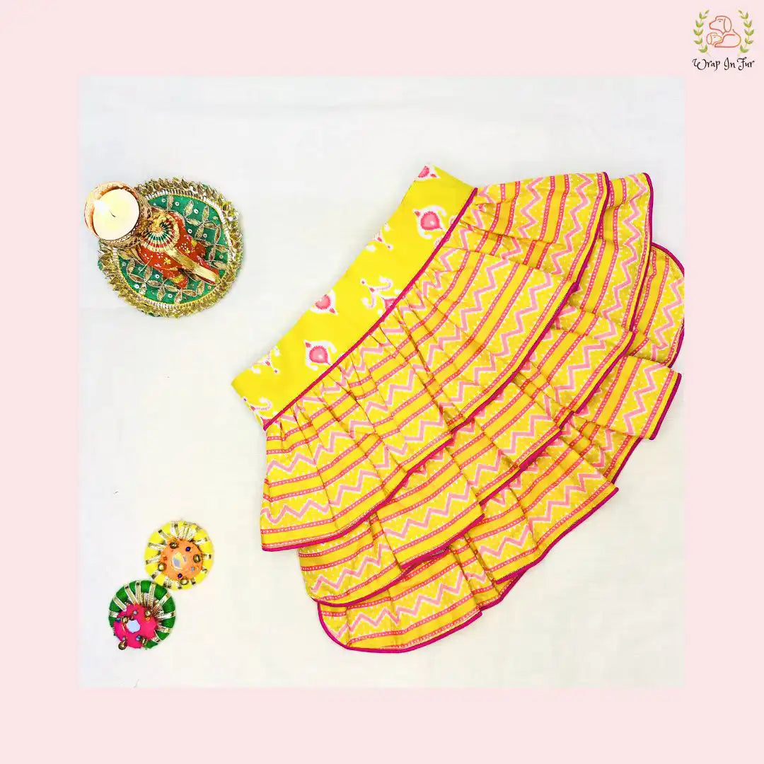 Yellow Ethnic Dog Lehenga Choli – Designer Dog Wedding Dress & Bridal Outfit